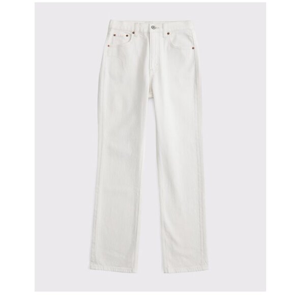 Abercrombie Curve Love - Ultra High Rise Ankle Straight Jean (Cream) - Size 32 - Picture 1 of 3